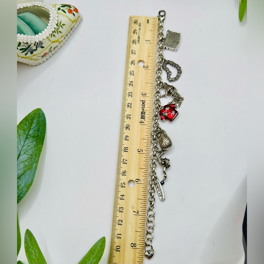 Brighton Silver Charm Bracelet with Red and Green Accents - Picture 7 of 7